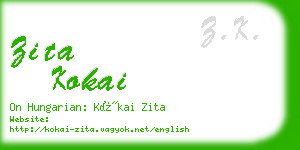 zita kokai business card